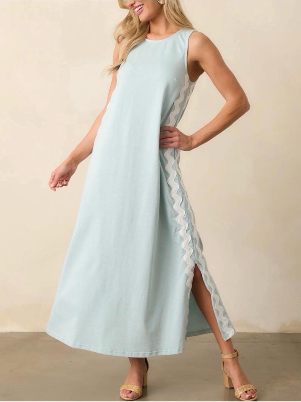 PROSPERINA SKY BLUE
COTTON MAXI DRESS SIZE
L